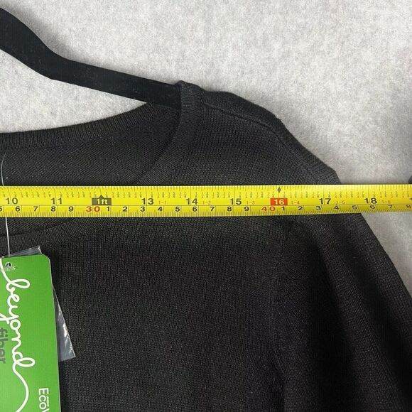 Zuda Sweater Womens Medium Black Ecovero Crossback Loungewear Minimalist - Picture 4 of 13